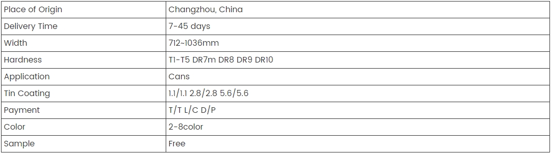 steel tin sheet size